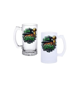 Ghostbastır Design Boston Celtics Kulplu Bira Bardağı Buzlu veya Şeffaf Seçenekli 041