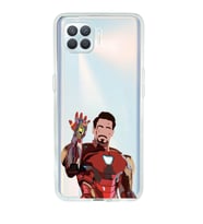 Oppo Reno 4 Lite Uyumlu Iron Man Desenli Şeffaf Telefon Kılıfı
