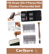 Profesyonel 112 Gr Cep Telefon Elektronik Cihaz Gözlük 24+1 Parça Mini Çıtçıt Cüzdan Tornavida Seti