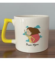 Süper Mom Pelerin Baskılı Sarı Kulplu D Kupa