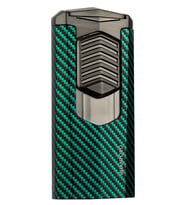 Quantoro 3 Torch Pürmüz Yeşil-Karbon Metal Puro Çakmağı - TRZ1009
