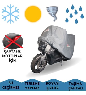 Arora Cappucino S 125 Uyumlu Arka Çantasız Motorlar İçin Brandası Su Geçirmez Motosiklet Örtüsü