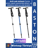 #Baston Ergonomik Outdoor Trekking Baston Ledli Anti-Şok Ayarlanabilir Teleskopik Yürüyüş Batonu