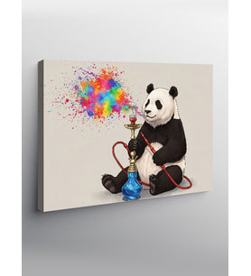 Kanvas Tablo Nargile İçen Panda