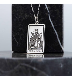 925 Ayar Gümüş  Tarot (King of Cups) Kupa Kralı Kolye