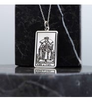 925 Ayar Gümüş  Tarot (King of Cups) Kupa Kralı Kolye