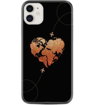 Apple iPhone 11 12 13 Mini Kılıf Desemli Silikon Plane Heart 1721