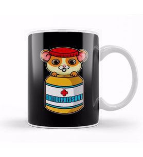 Adorable Mouse Antidepressant Pets Fix Depression Kupa Bardak Porselen