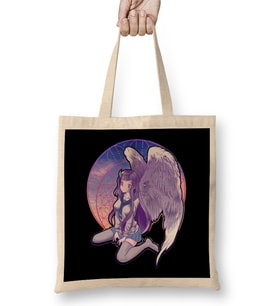 Pastel Goth Angel Horned Devil Anime Kawaii Girl Bez Çanta Uzun Saplı