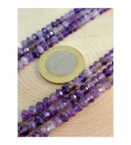 Bileklik Boy Ametist Taşı Rondela Faset Kesim Yarım Dizi 3*4.5mm (45234) (18CM UZUNLUĞUNDADIR)