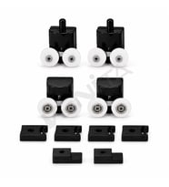 Siyah 2 Alt 2 Üst Tekerlek Duşakabin Cam Kabin Tekerleği Takım 24 mm