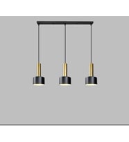 Rsylight Retro Metal 3 Lü Masa Üstü Siyah Gold Dekoratif Rustik Sarkıt Avize Genişlik:60 cm