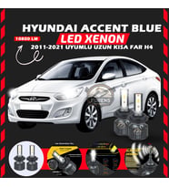 Hyundai Accent Blue 2011-2021 Uzun-Kısa Far Uyumlu Şimşek Etkili Led Xenon Premium Series H4