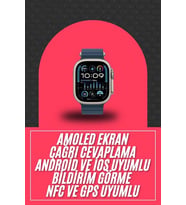 Mey İthalat® 49Mm Akıllı Saat Amoled Ekranlı Kadın Erkek Kol Saati Plastik Kordon