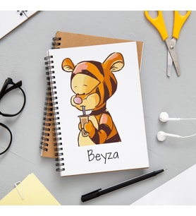 Winnie The Pooh Tigger Tasarımlı Defter Kişiye Özel