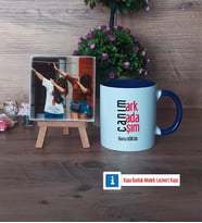 Arkadaşa Hediye Fotoğraflı Dekoratif Taş, Kupa Bardak Beyaz Hediye (Model 3)