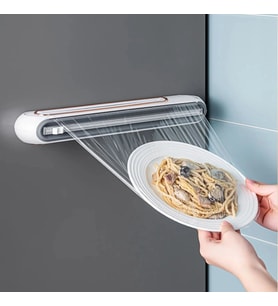 ShopyTech Mıknatıslı Streç Film Folyo Yağlı Kağıt Dispenseri Çift Yönlü Bıçaklı 30 cm Rulo Kesici