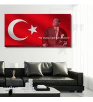 Panoramik Kanvas Makam Panosu Atatürk Sözleri "Ne mutlu Türk'üm diyene!"