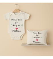 Pia Baby B28 %100 Pamuk Herkes Bana Ben Dayıma Hastayım Yazılı Bebek Body (Ekru)