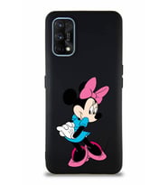 Realme 7 Pro Soft Premier Kapak Minnie Mouse-F Tasarımlı Silikon Kılıf - Siyah (Şeffaf)