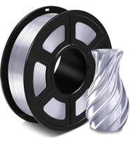 İpek PLA+3D Yazıcı Filamenti, Parlak İpek PLA Plus Filament 1.75mm İpeksi Parlak Yüzeyli, Pürüzsüz 3D Baskı Kaplaması, Daha Parlak Boyutlu Doğruluk +/- 0.02mm, Daha Parlak İpek Gümüş