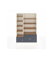 Arges Dolap 10 Raflı 3 Kapaklı 132x30x195 Aytaşı-Antrasit/Çam