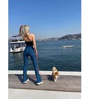 Clara Petrol İspanyol Paça Tayt