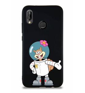 Huawei P20 Lite Soft Premier Kapak Sandy Tasarımlı Silikon Kılıf - Siyah (Şeffaf)