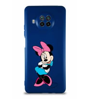 Xiaomi Mi 10T Lite Soft Premier Kapak Minnie Mouse-D Tasarımlı Silikon Kılıf - Lacivert (Şeffaf)