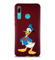 Huawei P Smart 2019 Soft Premier Kapak Donald Duck-C Tasarımlı Silikon Kılıf - Mürdüm (Şeffaf)