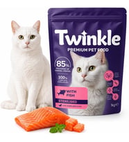 Twinkle Kısırlaştırılmış Kedi Maması 1 kg - Balıklı Sterilised Kedi Maması -%85 Hayvansal Protein - Tam ve Dengeli Beslenme - Böbrek ve Üriner Sistem Desteği