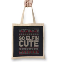 So Elfin Cute Christmas Knit Pattern Bez Çanta Uzun Saplı