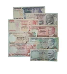 6. 7. Emisyon Kağıt Koleksiyon Para. Antikalar Hobi Hediye Darpane Türk Lirası 004