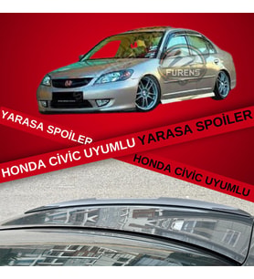 Honda Vtec 2001-2005 Bagaj Üstü Slim Yarasa Spoiler Parlak Siyah
