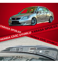 Honda Vtec 2001-2005 Bagaj Üstü Slim Yarasa Spoiler Parlak Siyah