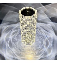 Kristal Masa Lambası Gül Gölgesi Sütunlu Kristal Masa Lambası Silindirik  (Karışık)