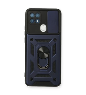 Oppo A15 Kılıf Pars Lens Yüzüklü Silikon - Lacivert