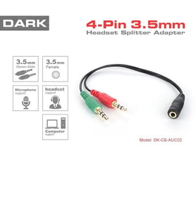 DARK DK-CB-AUC02 1x dişi 2x erkek Stereo Ses Ara Kablosu