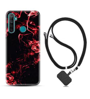 Realme 5i 5 Pro 6i 7 Pro 8 Kılıf Boyun Askılı Silikon Red Smoke 1745