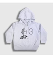 Presmono Unisex Çocuk Beyaz Ok Anime One Punch Man Kapüşonlu Sweatshirt 240659tt