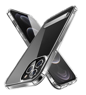 Apple iPhone 13 Pro Max Kılıf Standlı Şeffaf Silikon Kapak (Renksiz)