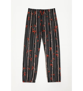 Kadın Yumuşak Kadife Dokulu Bambu Desenli Pijama Altı