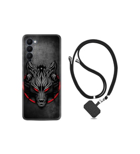 Tecno Camon 18p Kılıf Resimli Desenli Silikon Boyun Askılı Dark Wolf 1813