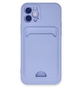 Newface Apple iPhone 12 Kılıf Kelvin Kartvizitli Silikon - Lila