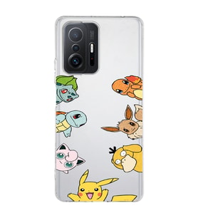 Xiaomi Mi 11T - 11T Pro Uyumlu Pokemon Tüm Karakterler Tasarımlı Şeffaf Telefon Kılıfı