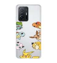 Xiaomi Mi 11T - 11T Pro Uyumlu Pokemon Tüm Karakterler Tasarımlı Şeffaf Telefon Kılıfı