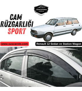 Renault 12 Sedan Toros Sw 88-01 Uyumlu Mugen Cam Rüzgarlığı Seti Piano Black 4'lü İthal Parlak Siya
