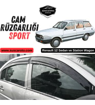 Renault 12 Sedan Toros Sw 88-01 Uyumlu Mugen Cam Rüzgarlığı Seti Piano Black 4'lü İthal Parlak Siya