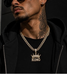 Hip Hop Iced Out King Pendant Küba Zincir Kolye