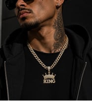 Hip Hop Iced Out King Pendant Küba Zincir Kolye